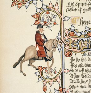 Il Franklin, (dettaglio) da I Racconti di Canterbury, di Geoffrey Chaucer (c.1342-1400) Manoscritto Ellesmere, edizione facsimile, 1911